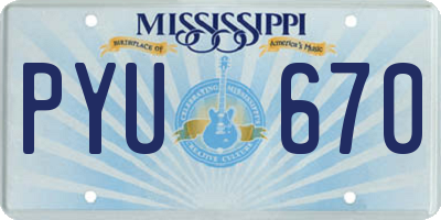 MS license plate PYU670