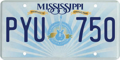 MS license plate PYU750