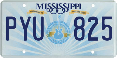 MS license plate PYU825