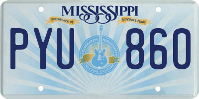MS license plate PYU860
