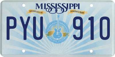 MS license plate PYU910
