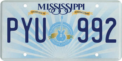 MS license plate PYU992