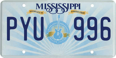 MS license plate PYU996