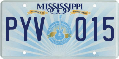 MS license plate PYV015