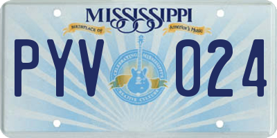 MS license plate PYV024
