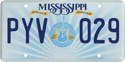 MS license plate PYV029