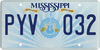 MS license plate PYV032