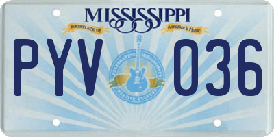 MS license plate PYV036