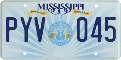 MS license plate PYV045