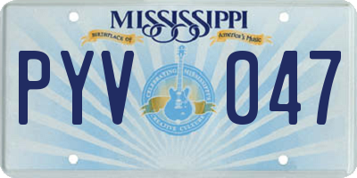 MS license plate PYV047