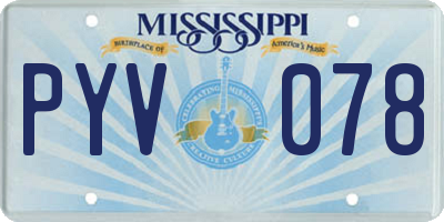 MS license plate PYV078