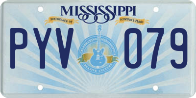 MS license plate PYV079