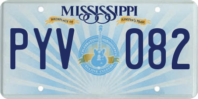 MS license plate PYV082