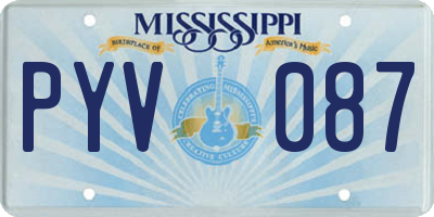 MS license plate PYV087