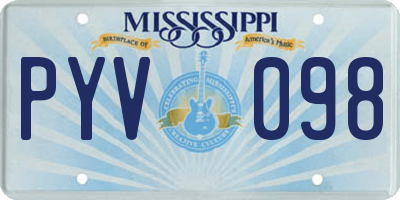MS license plate PYV098