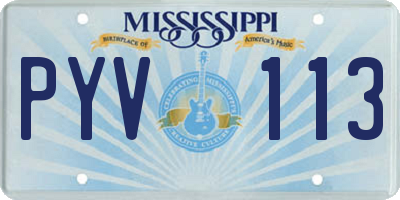 MS license plate PYV113