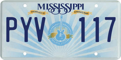 MS license plate PYV117