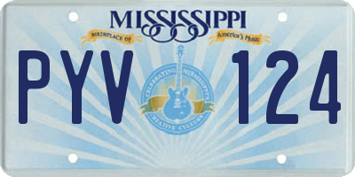 MS license plate PYV124