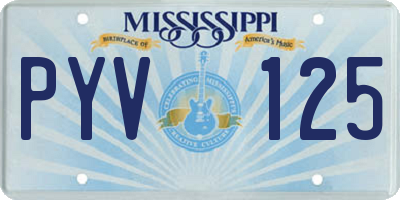 MS license plate PYV125