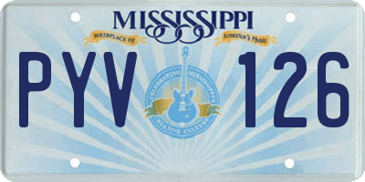 MS license plate PYV126