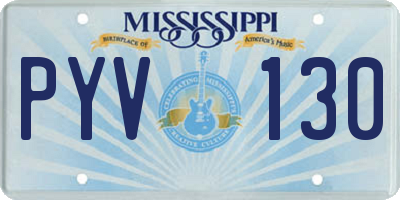 MS license plate PYV130