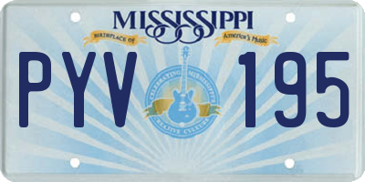 MS license plate PYV195