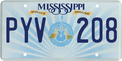 MS license plate PYV208