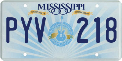 MS license plate PYV218