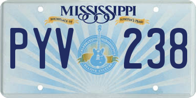 MS license plate PYV238