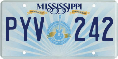 MS license plate PYV242