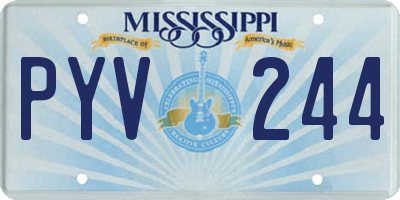 MS license plate PYV244
