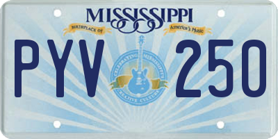 MS license plate PYV250