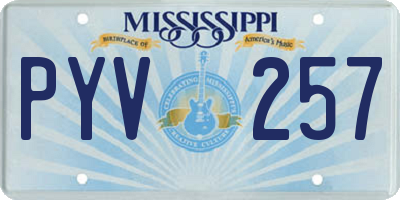 MS license plate PYV257