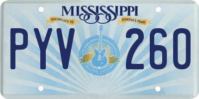 MS license plate PYV260