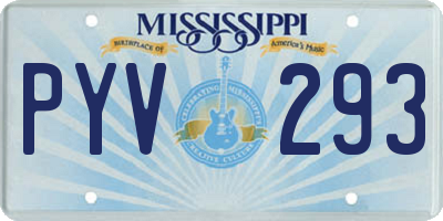 MS license plate PYV293