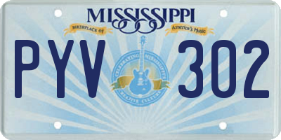 MS license plate PYV302