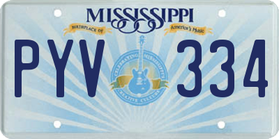 MS license plate PYV334