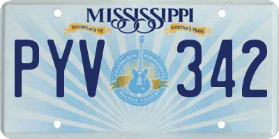 MS license plate PYV342
