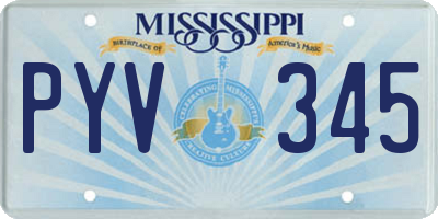 MS license plate PYV345
