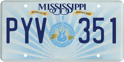 MS license plate PYV351