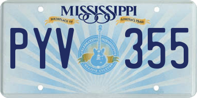 MS license plate PYV355