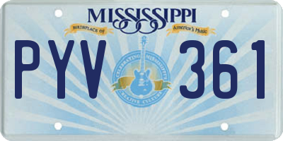 MS license plate PYV361