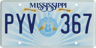 MS license plate PYV367