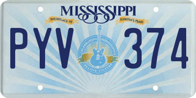 MS license plate PYV374