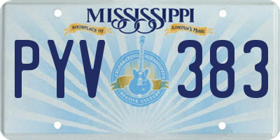 MS license plate PYV383