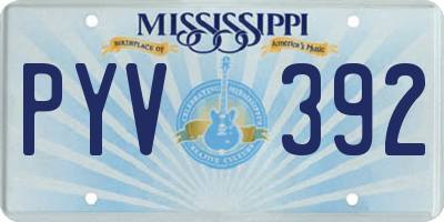 MS license plate PYV392