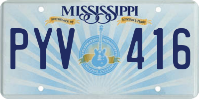 MS license plate PYV416