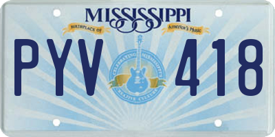 MS license plate PYV418