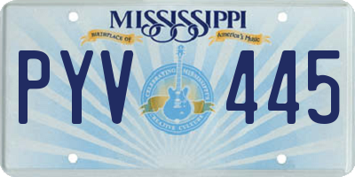 MS license plate PYV445