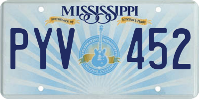 MS license plate PYV452